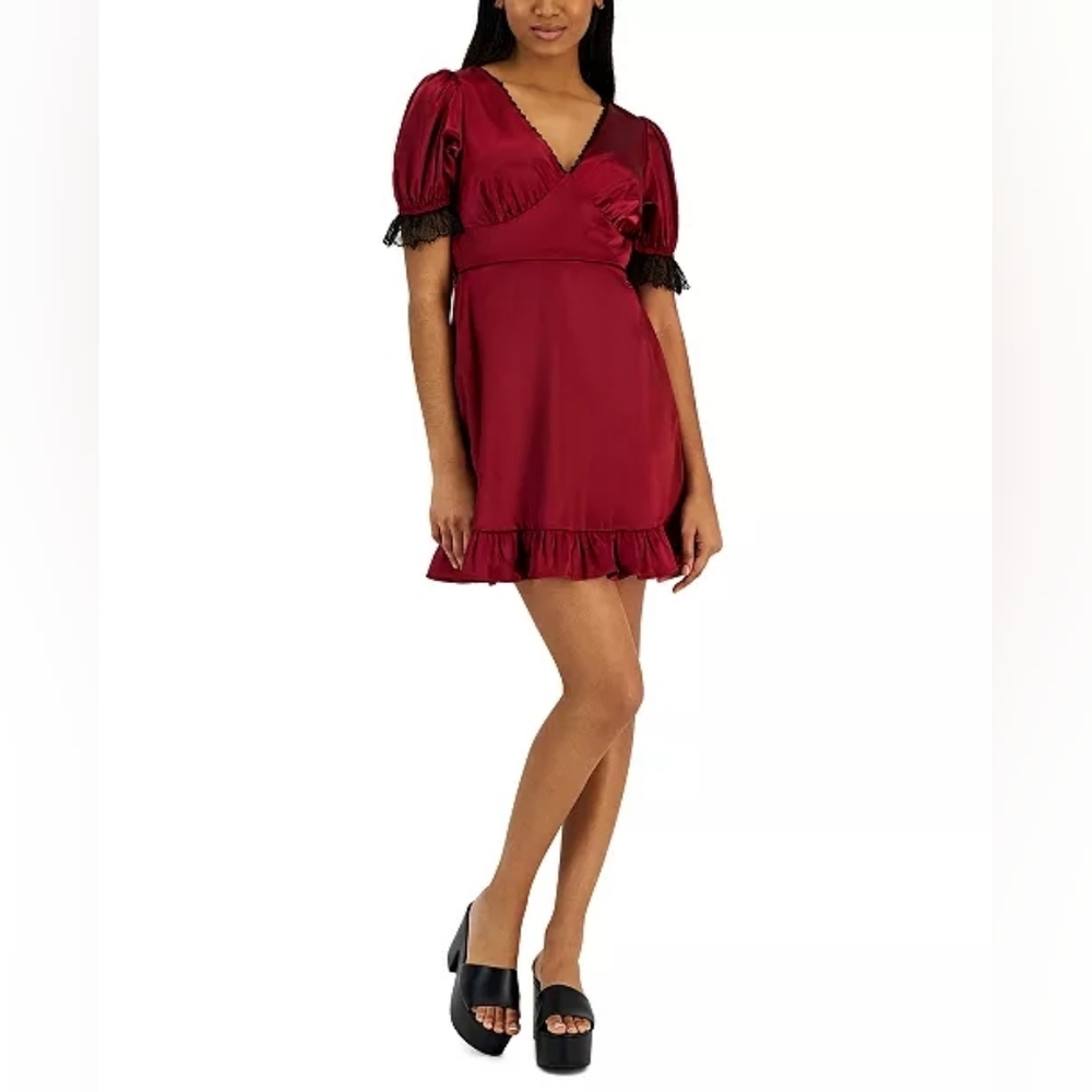 Elegant Burgundy Mini Dress